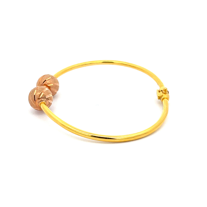 Delicate Gold  Bracelet with Two Beads
